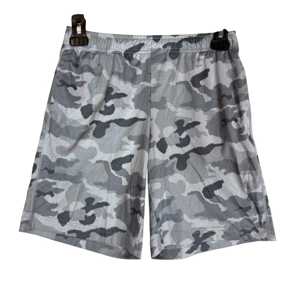 Old Navy Shorts Boys 8 Gray Camo Mesh Elastic Waist 7.5 Inseam Athletic
